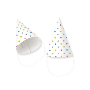 Paperdreams papier hoedje- party dots - 30cm set a 6 stuks