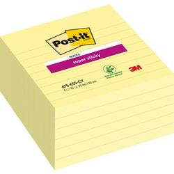 Super sticky notes gelijnd post-it 101x101 mm kanarie geel