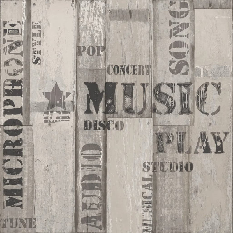 Load image into Gallery viewer, Noordwand behang urban friends coffee wooden planks grijs en zwart
