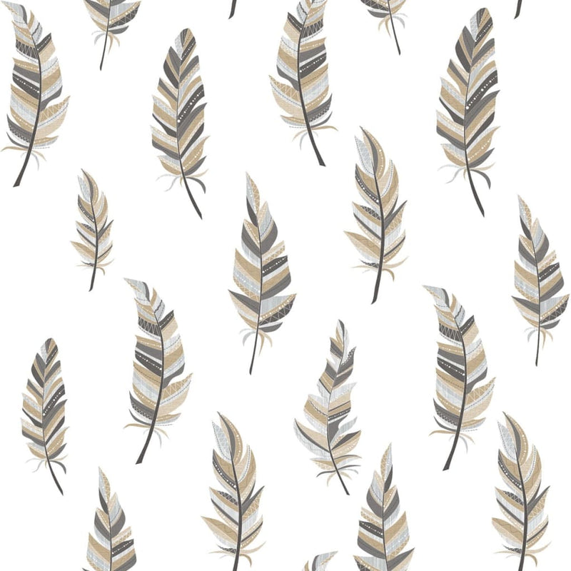 Load image into Gallery viewer, Noordwand behang urban friends coffee feathers wit en zilverkleurig
