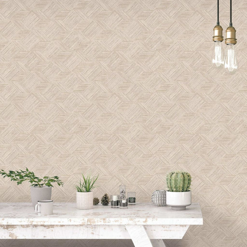 Load image into Gallery viewer, Noordwand evergreen behang wicker natural beige
