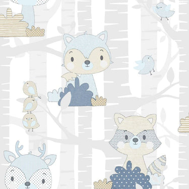 Noordwand noordwand behang baby forest animals wit en blauw