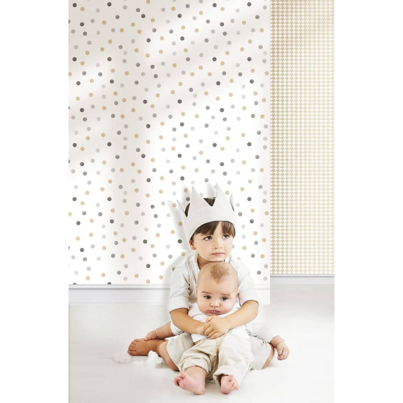 Load image into Gallery viewer, Noordwand Noordwand Behang baby Confetti Dots wit grijs beige
