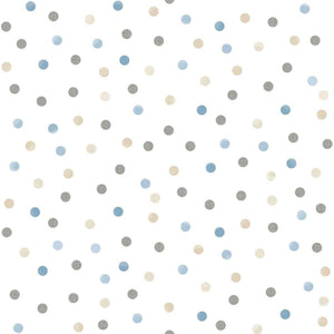 Noordwand behang mondo baby confetti dots wit blauw grijs beige
