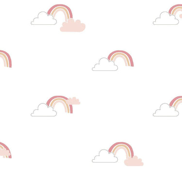 Noordwand behang mondo baby rainbows wit en roze