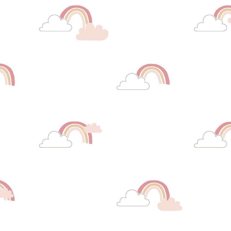 Load image into Gallery viewer, Noordwand behang mondo baby rainbows wit en roze
