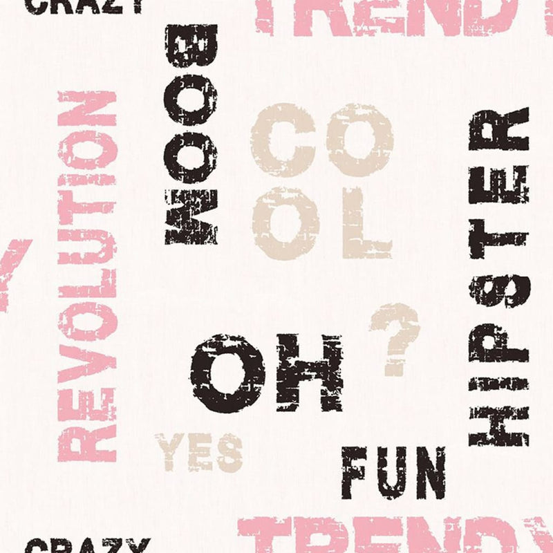 Load image into Gallery viewer, Noordwand Noordwand Behang Friends Coffee Words and Letters roze en zwart
