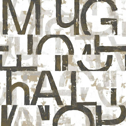 Noordwand Noordwand Behang Friends Coffee Words and Letters zwart en metallic