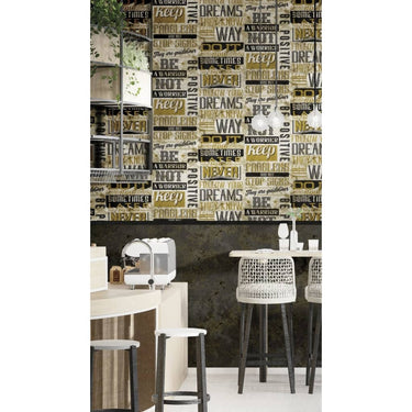 Noordwand behang friends coffee marble concrete zwart en bruin