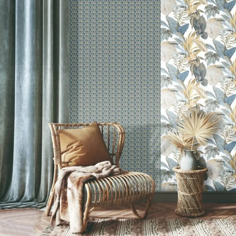 Load image into Gallery viewer, Noordwand behang topchic fans blauw
