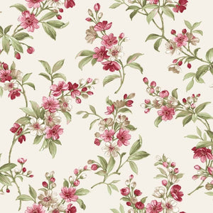 Noordwand behang blooming garden 6 flowers rood en groen