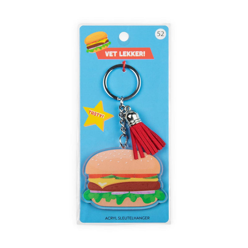 Cargue la imagen en el visor de la galería, Paperdreams sleutelhanger- hamburger acryl 6,5x13,5cm
