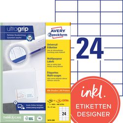 Avery witte etiketten quickpeel formaat 70 x 37 mm (b x h) 4.800 stuks 24 per blad doos van 200 blad
