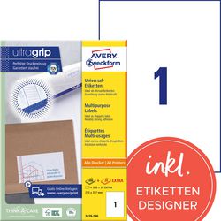 Merkloos sans marque etiketten avery 200 stuks wit