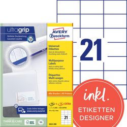 Multifunctionele etiketten avery zweckform 200 stuks wit