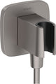 Hansgrohe fixfit muuraansl.bocht + douchehouder brushed black chr.