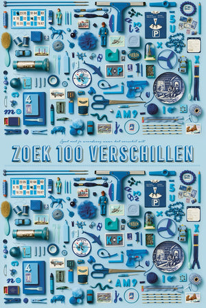 Stratier xl spelposter - zoek 100 verschillen (blauw) - spel