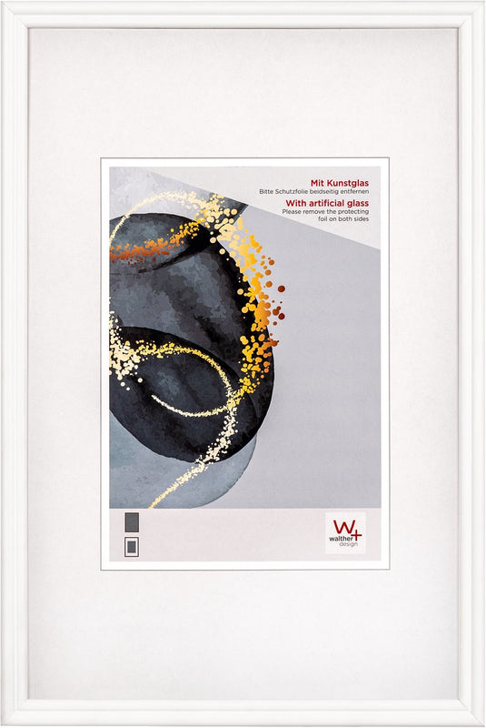 Walther select - houten lijst - fotoformaat 20x30 cm - kunstglas - wit