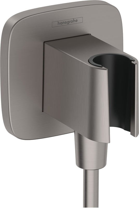 Hansgrohe fixfit muuraansl.bocht + douchehouder brushed black chr.