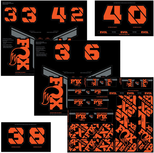 Fox racing shox fork and shock decal kit up to 2021 model