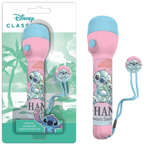 Disney stitch zaklamp 16 cm blauw roze