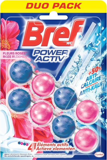 Bref wc - power activ+ - toiletblok - verse bloemen - 2 blokken