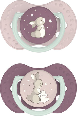 Difrax lovi fopspeen dynamisch - classy - 0 tot 6 maanden - roze beige - 2 stuks