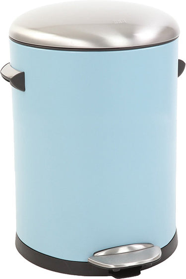 Eko - belle deluxe pedaalemmer 5 liter - steel plastic - licht blauw, sandcoated - prullenbak