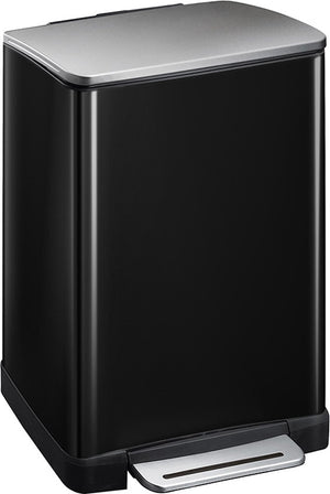 Eko - e-cube pedaalemmer 40 liter - stainless steel plastic - zwart glanzend, mat rvs - prullenbak