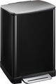 Eko - e-cube pedaalemmer 40 liter - stainless steel plastic - zwart glanzend, mat rvs - prullenbak