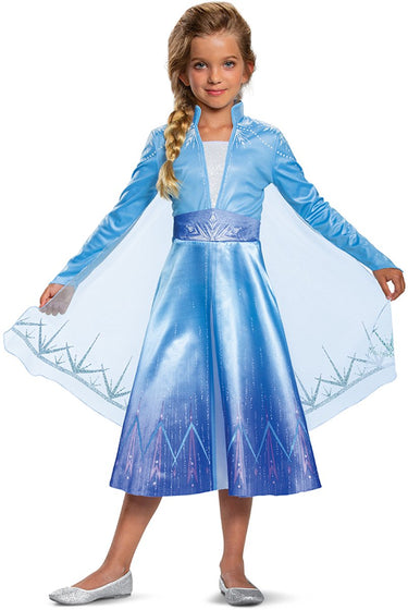 Disguise disney - frozen 2, elsa op reis deluxe , maat xs (3-4 jaar), meisjes