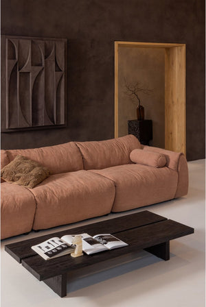 Woood lion salontafel - mdf - donkerbruin - 25x140x60