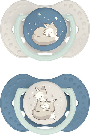 Difrax lovi fopspeen dynamisch - classy - 18+ maanden - lichtblauw beige - 2 stuks