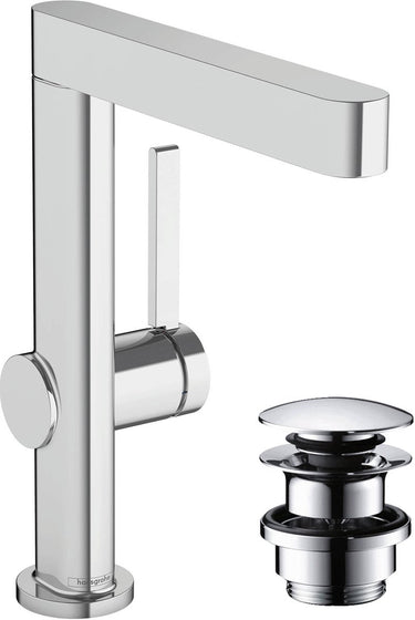 Hansgrohe finoris - wastafelmengkraan - ééngreeps bediening - met afvoerplug - 230mm - draaibare uitloop - chroom