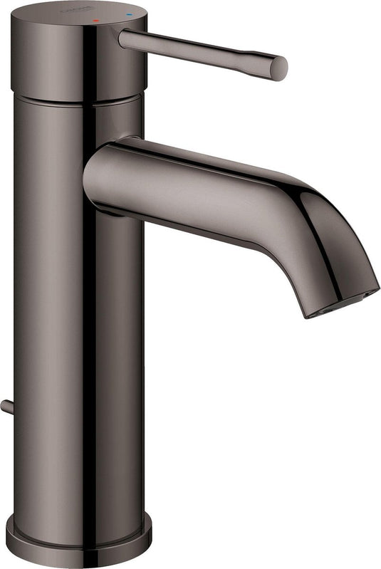 Grohe essence new wastafelkraan - lage uitloop - met trekwaste - hard graphite (antraciet glanzend) - 23589a01