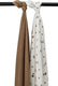 Meyco baby forest animals swaddle - 2-pack - hydrofiel - toffee - 120x120cm