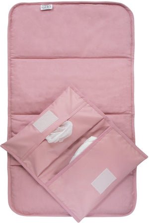 Kipkep napper combi verschonings-set - mauve - verschoonmatje incl. luieretui - wasbaar - waterafstotende zijde