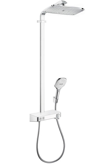 Hansgrohe raindance e showerpipe 360 1jet met showertablet select 300 wit chroom
