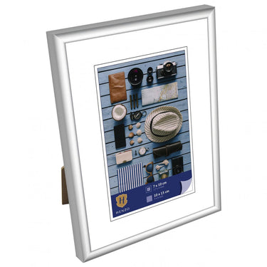 Henzo fotolijst napoli frame 10x15cm foto met passepartout 7x10cm zilver kunststof