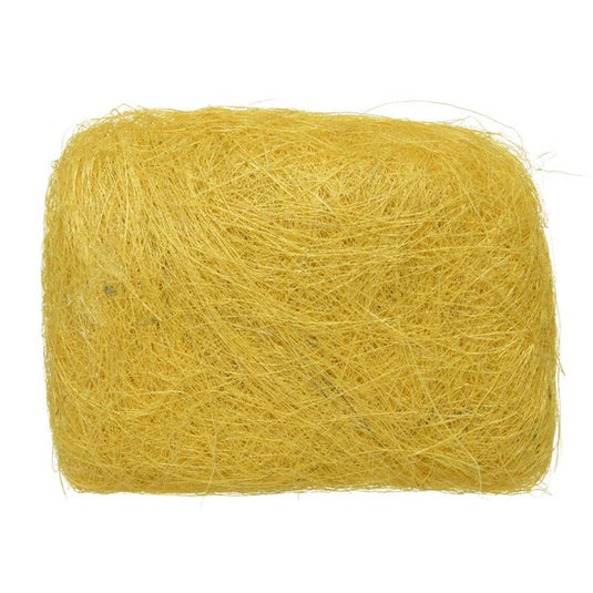 Decoris decoratie sisal h18cm geel