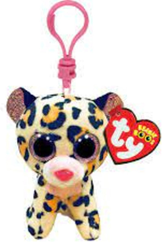Ty beanie boo's clip livvie leopard, 7cm