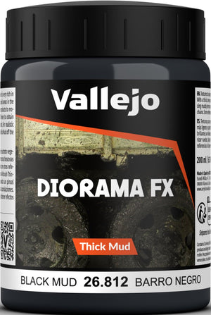 Vallejo val26812 - black mud thick mud weathering effects - 200ml