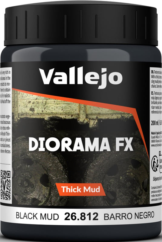 Vallejo val26812 - black mud thick mud weathering effects - 200ml