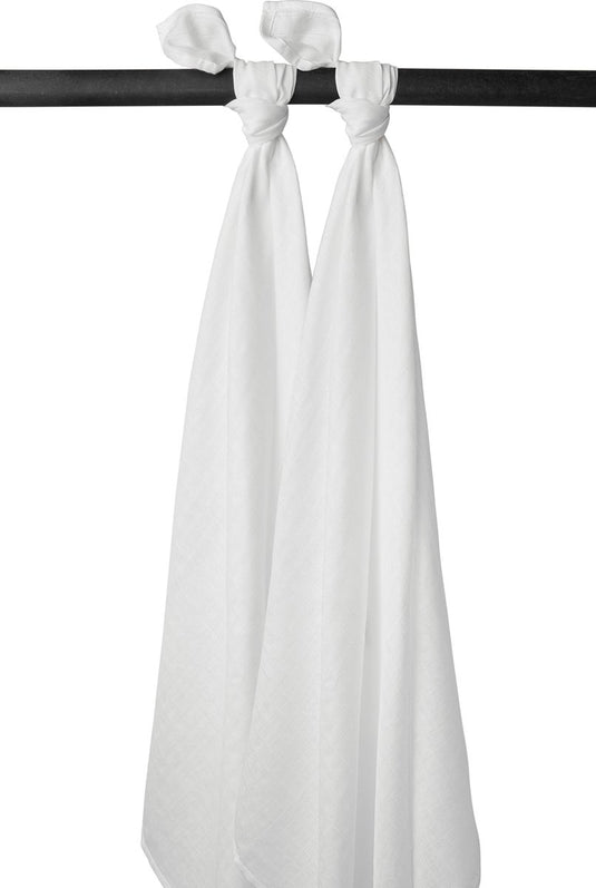 Meyco baby uni swaddle - 2-pack - hydrofiel - white - 120x120cm