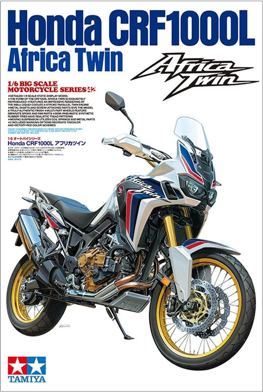 Tamiya modelbouwpakket auto - 16042 honda crf1000l africa twin plastic - 1:6 - modelbouw