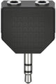 Hama 00205191 jackplug audio adapter [2x jackplug female 3,5 mm - 1x jackplug male 3,5 mm] zwart