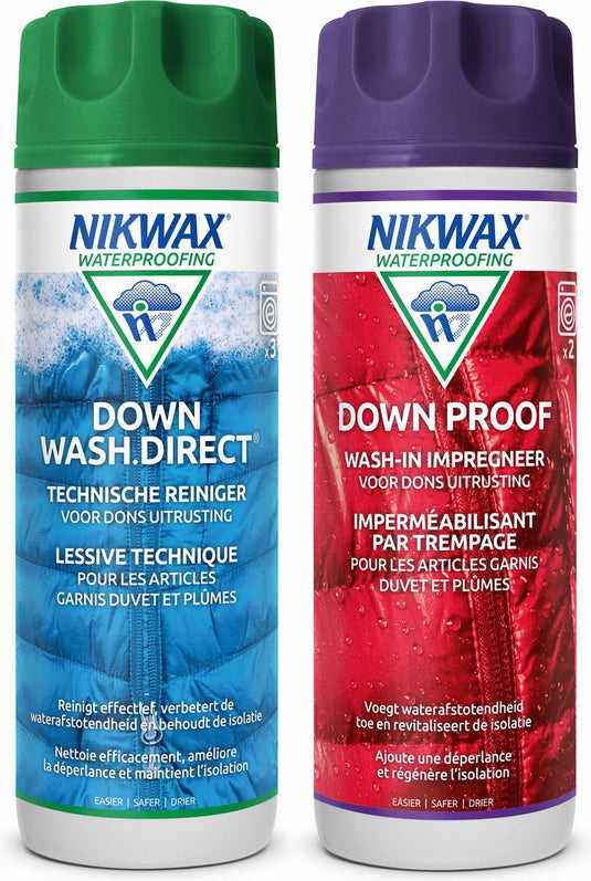 Nikwax down wash down proof 300ml - impregneermiddel - wasmiddel - 2pack