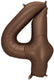 Partydeco folieballon nummer 4 in bruin 86cm