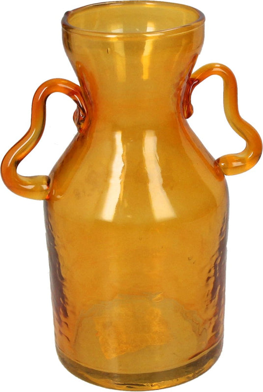 Hd collection vaas glas amber 13x13x18cm