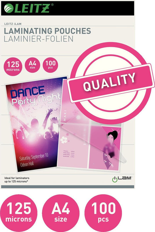 Leitz lamineerhoezen 33808 a4 transparant